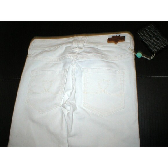 New NWT Designer Hollywood Trading Company White Jeans Womens Flare 25 Mid HTC - Picture 6 of 7